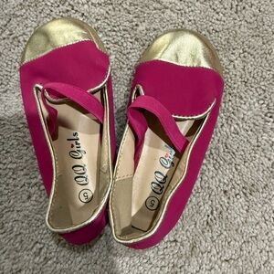 Pink and Gold Girls Ballet Flats